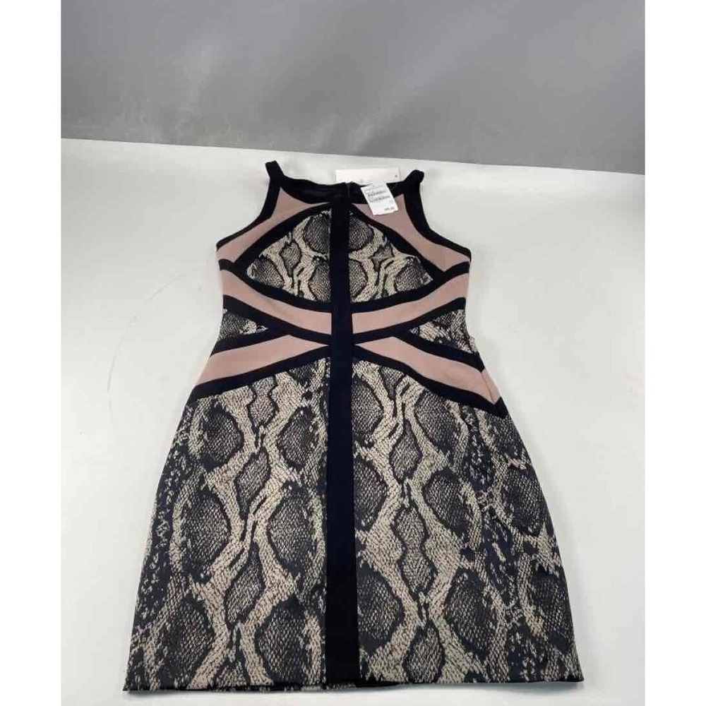 Jay Godfrey Women's Tan/Black/Snake-Print Sleeveless Dress Size 4 NWT